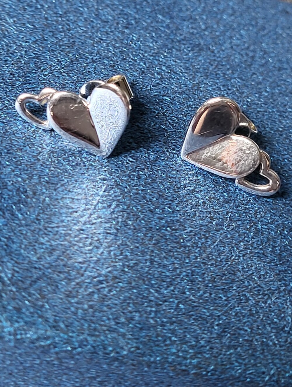 CHARRIOL Mouni double heart Sterling Silver stud earrings